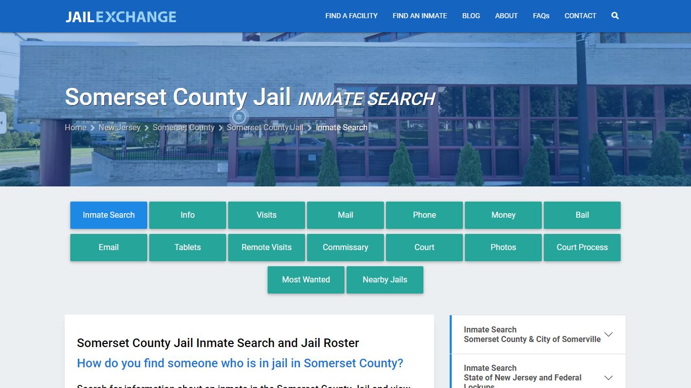 Inmate Search: Roster & Mugshots - Somerset County Jail, NJ
